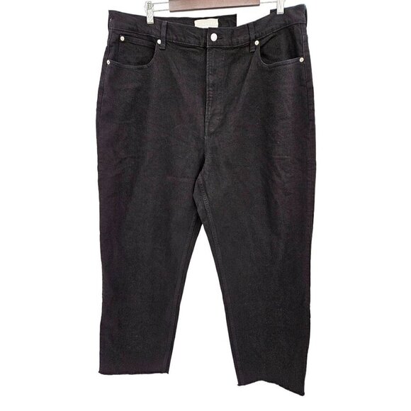 Everlane Way High Jean Womens Sz 35 Long Tall Black Straight Leg High Rise NEW - Picture 1 of 11